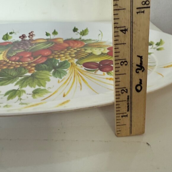 Brookpark Melamine Oval Serving Tray VTG Harvest Cornucopia Retro Thanksgiving - Picture 8 of 10